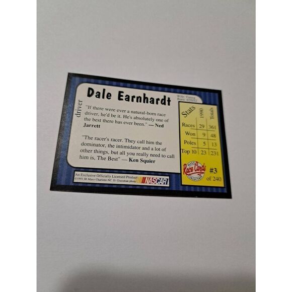 Vintage 1991 Maxx Dale Earnhardt Intimidator #3  Trading Card Race Car Nascar - Picture 2 of 2